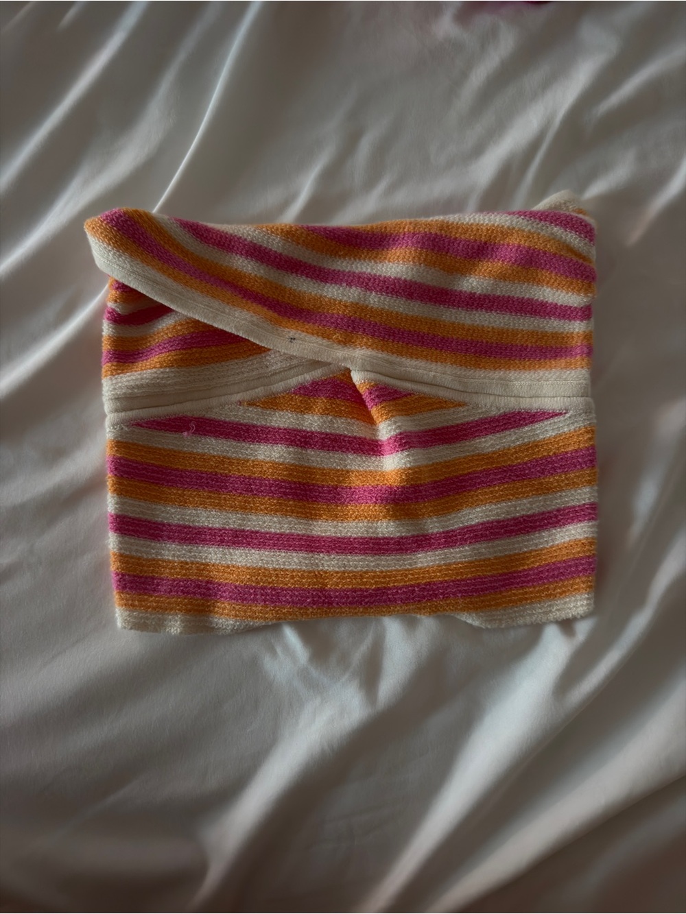 American Eagle Outfitters Pink, Orange & Cream Striped Knit Skirt
